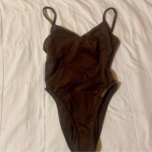 baja blue brown one piece swimsuit 🤎